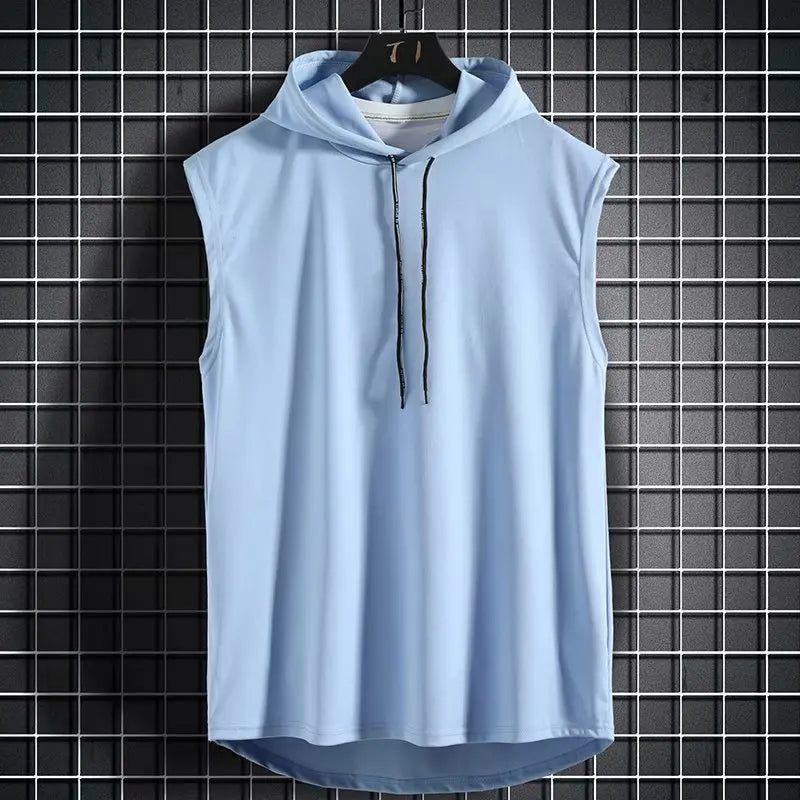 Men's Sleeveless Hooded Tank Top