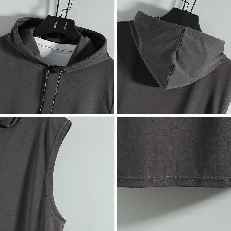 Men's Sleeveless Hooded Tank Top