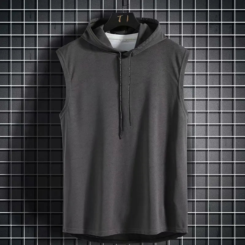 Men's Sleeveless Hooded Tank Top