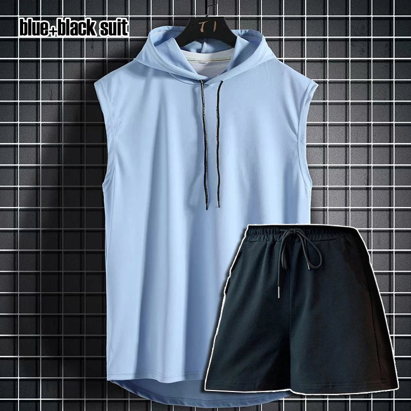Men's Sleeveless Hooded Tank Top