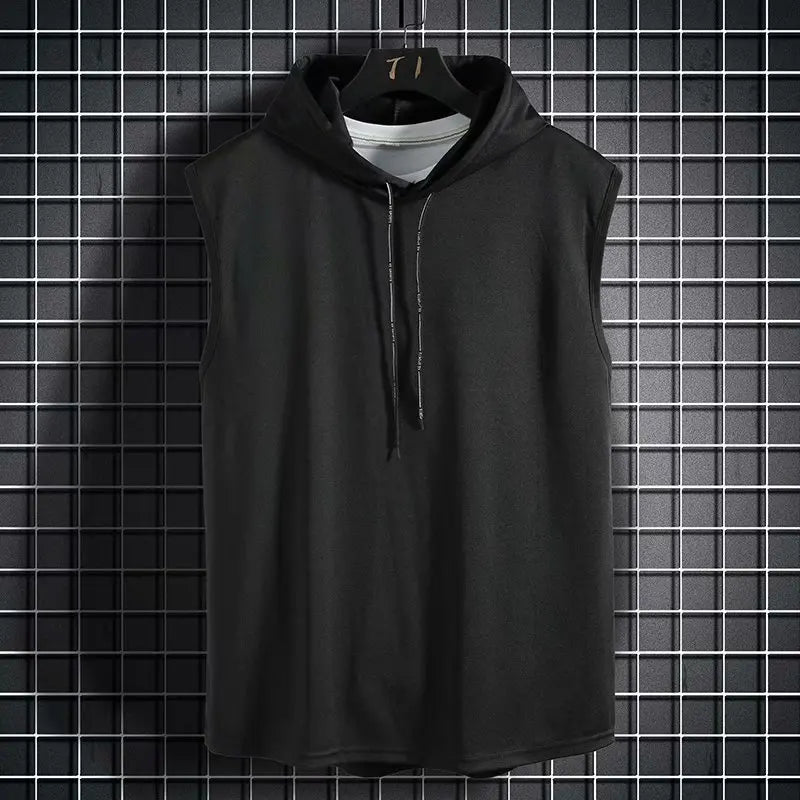 Men's Sleeveless Hooded Tank Top
