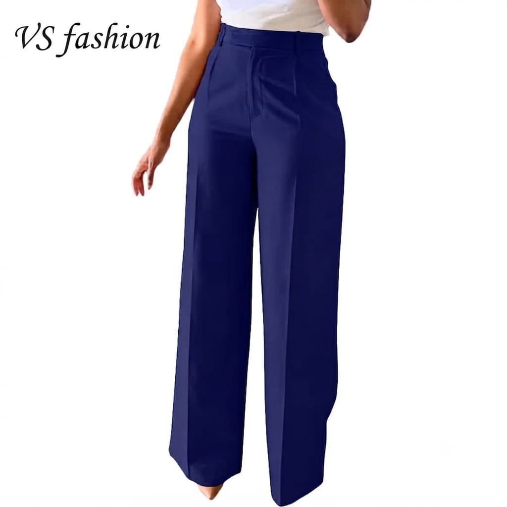 Women's Wide Leg Dress Pants with Pocket – Loose Fit Office Trousers