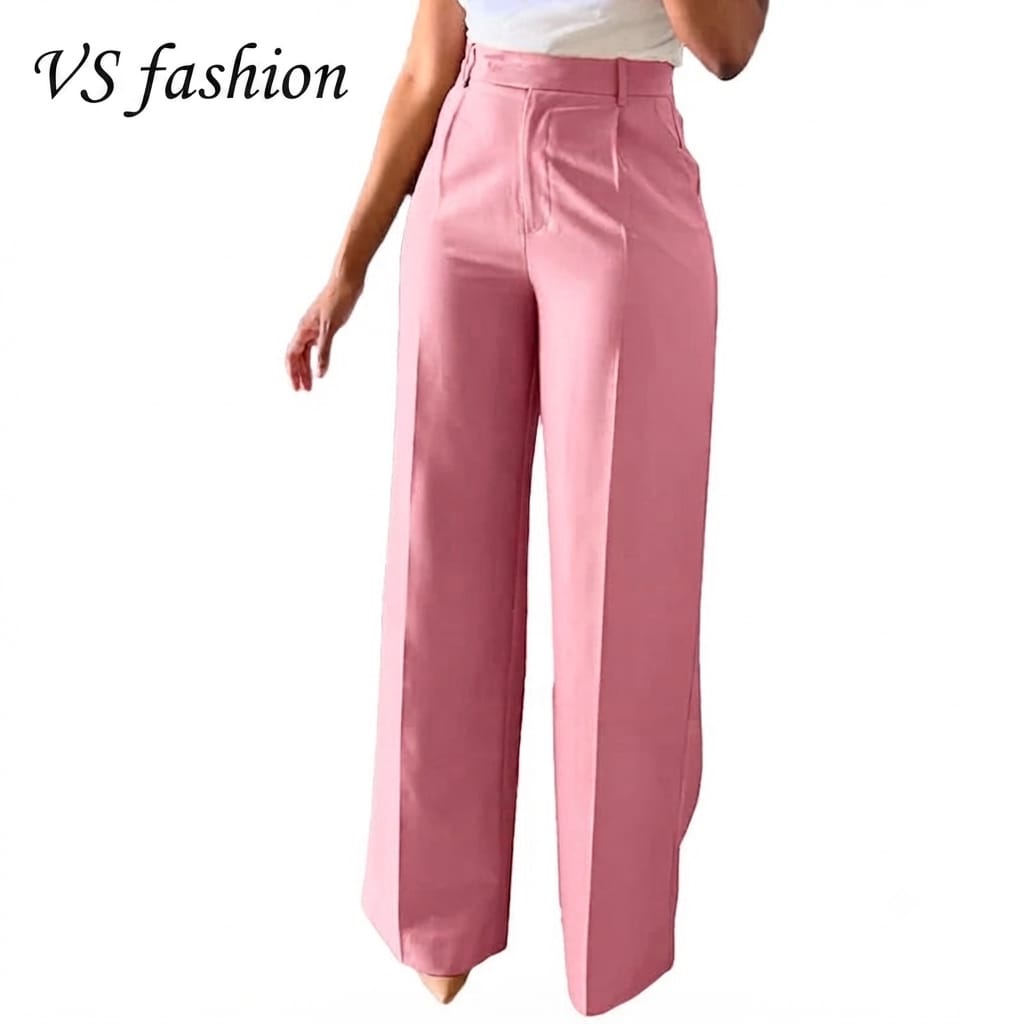 Women's Wide Leg Dress Pants with Pocket – Loose Fit Office Trousers