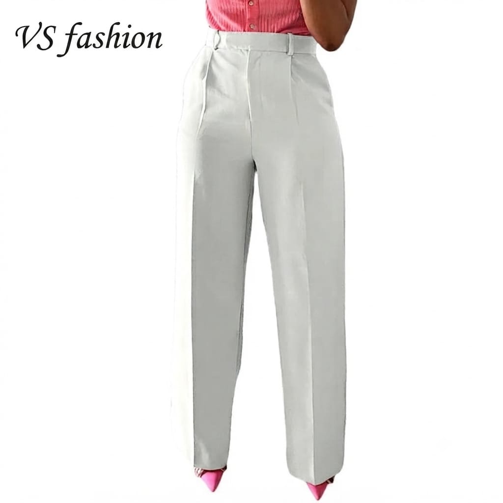 Women's Wide Leg Dress Pants with Pocket – Loose Fit Office Trousers