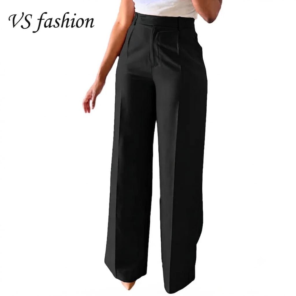 Women's Wide Leg Dress Pants with Pocket – Loose Fit Office Trousers