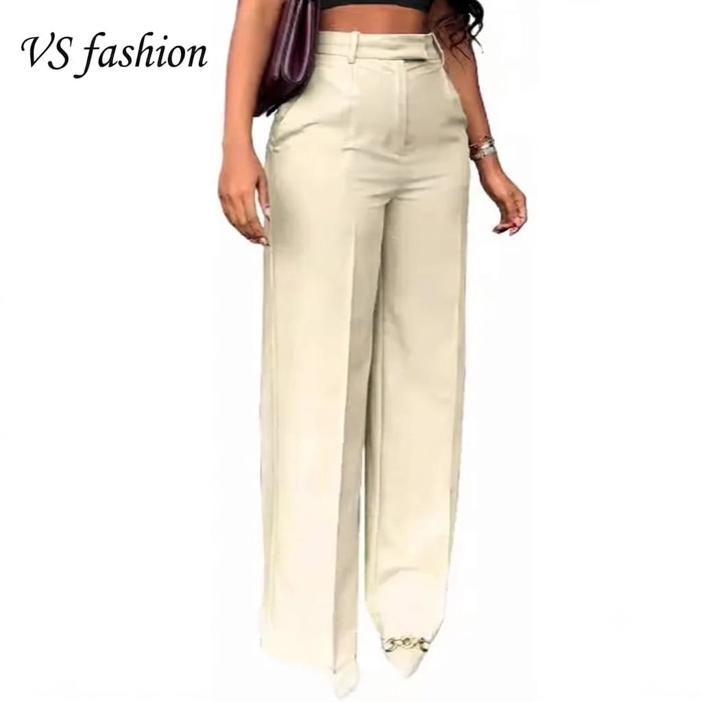 Women's Wide Leg Dress Pants with Pocket – Loose Fit Office Trousers