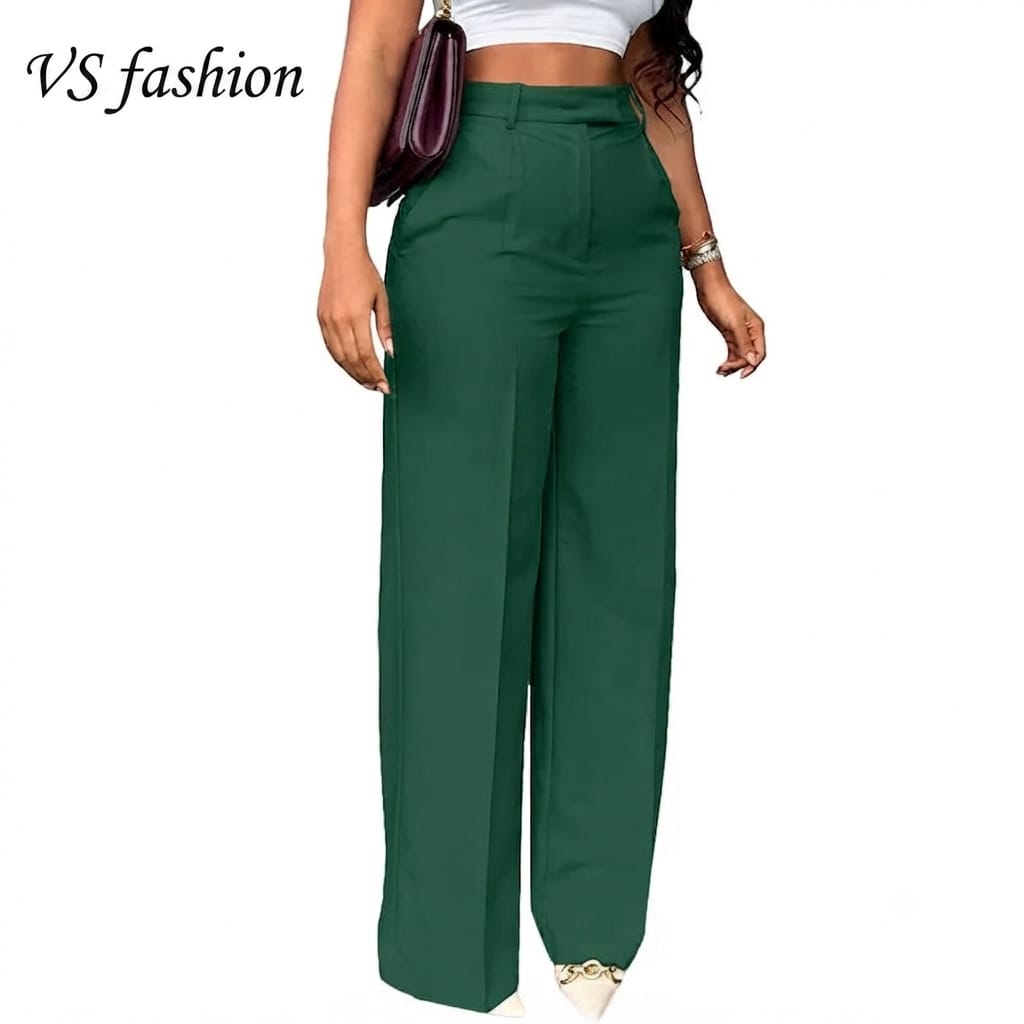 Women's Wide Leg Dress Pants with Pocket – Loose Fit Office Trousers