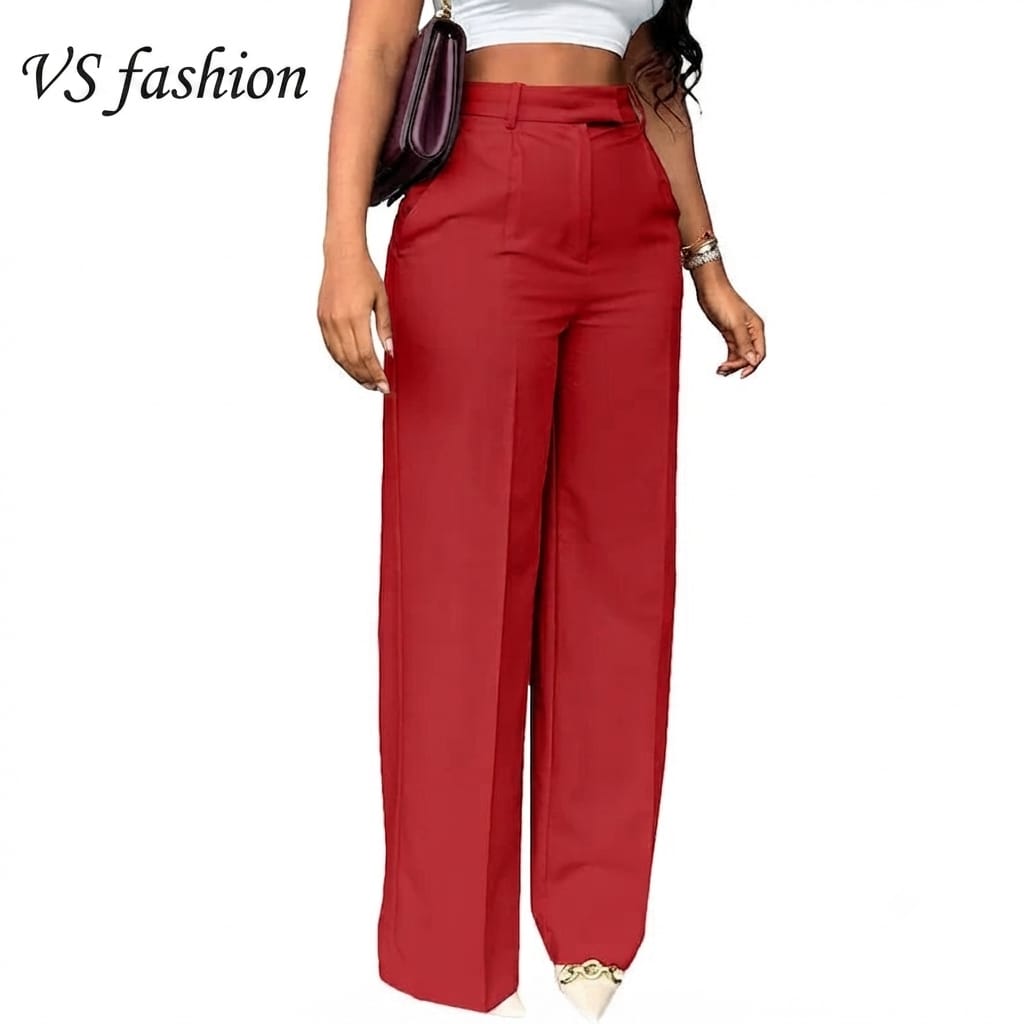 Women's Wide Leg Dress Pants with Pocket – Loose Fit Office Trousers