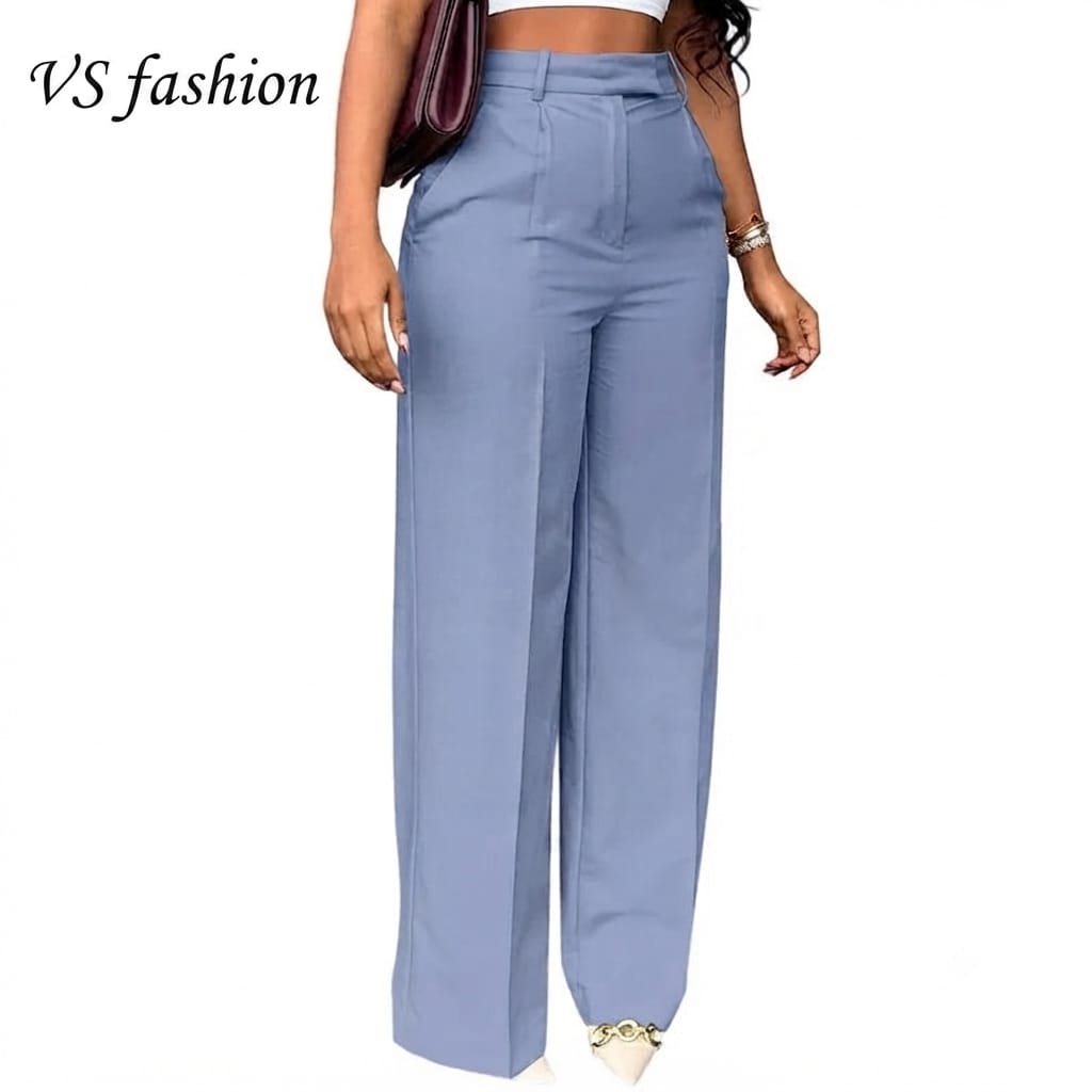 Women's Wide Leg Dress Pants with Pocket – Loose Fit Office Trousers