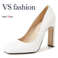 Women's Square Toe High Heel Pumps – 10cm Office Lady Stilettos