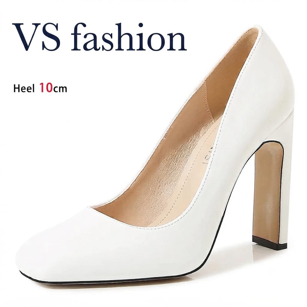 Women's Square Toe High Heel Pumps – 10cm Office Lady Stilettos