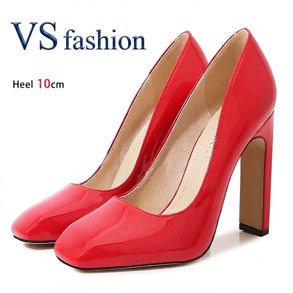 Women's Square Toe High Heel Pumps – 10cm Office Lady Stilettos