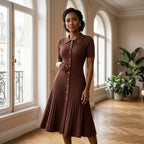 Collared Knit Midi Dress