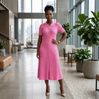 Collared Knit Midi Dress