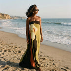 Strapless Printed Maxi Dress