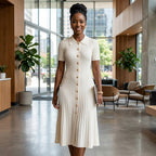 Collared Knit Midi Dress