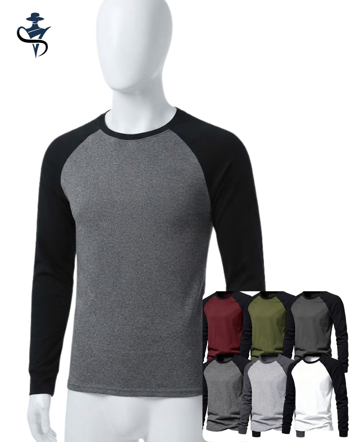 Men's Color-Block Raglan Long-Sleeve Tee
