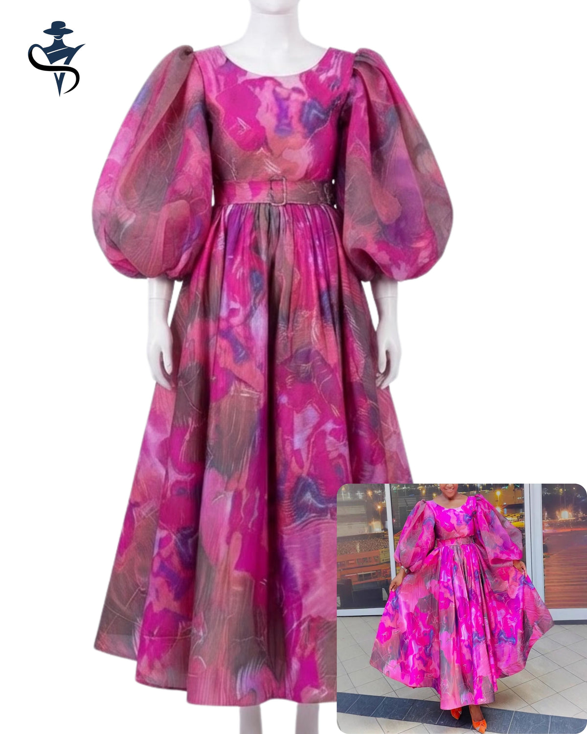 Plus-Size Floral Chiffon Maxi Dress