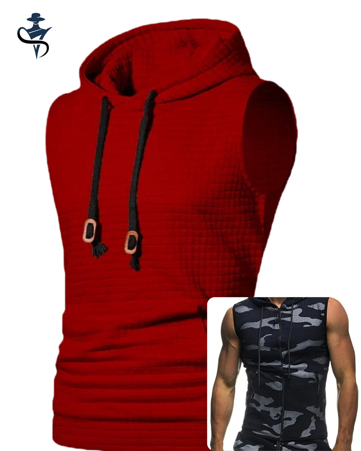 Men's Sleeveless Hooded Tank Top