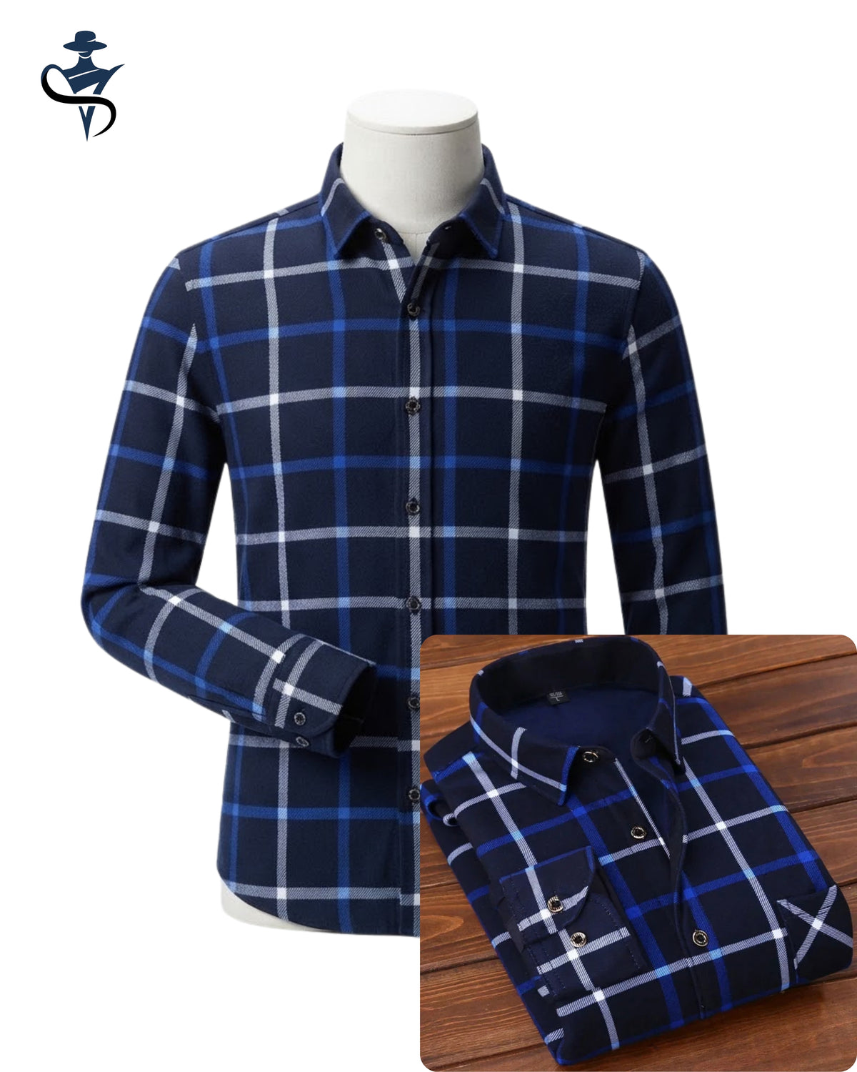 Men's Plaid Long-Sleeve Shirt