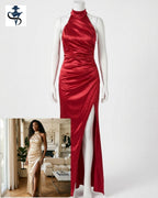 Backless Halter Maxi Dress