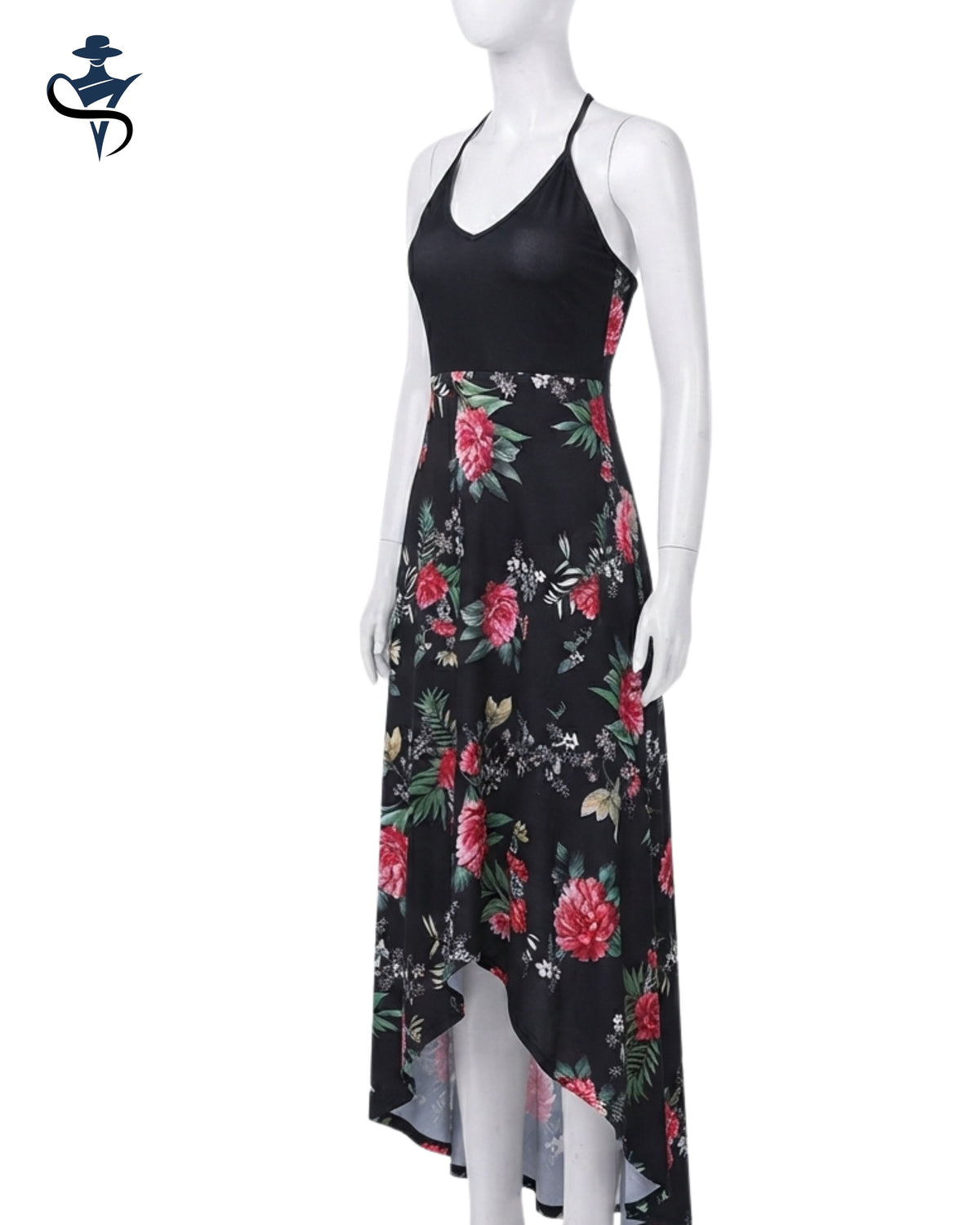 Printed V-Neck Maxi Dress