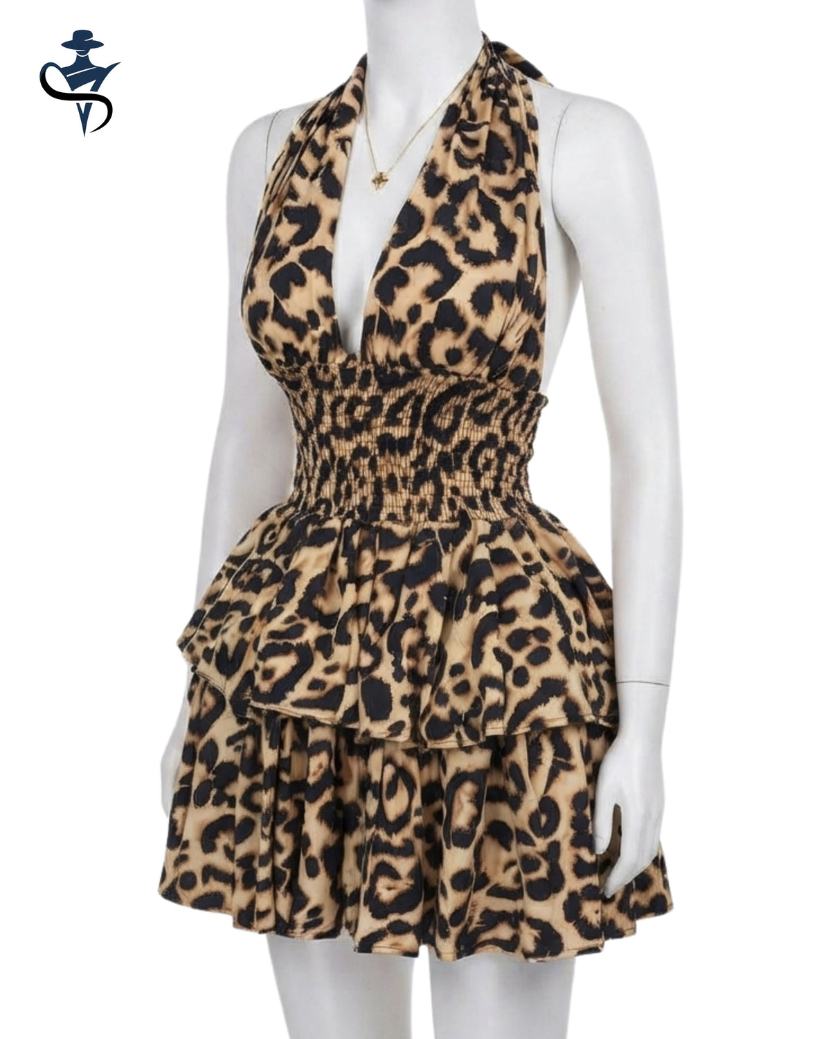 Leopard Ruffle Mini Dress