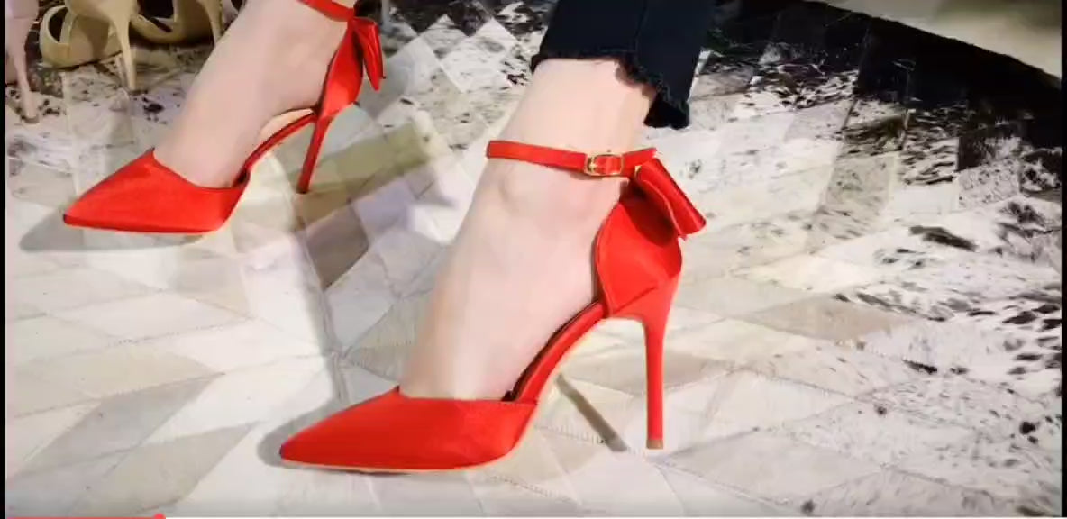 Women's High Heel Bow Sandals – Satin Ankle Strap Stiletto Heels 8cm & 10cm