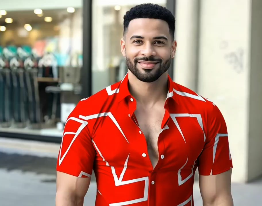 Men's Short Sleeve Printed Shirt