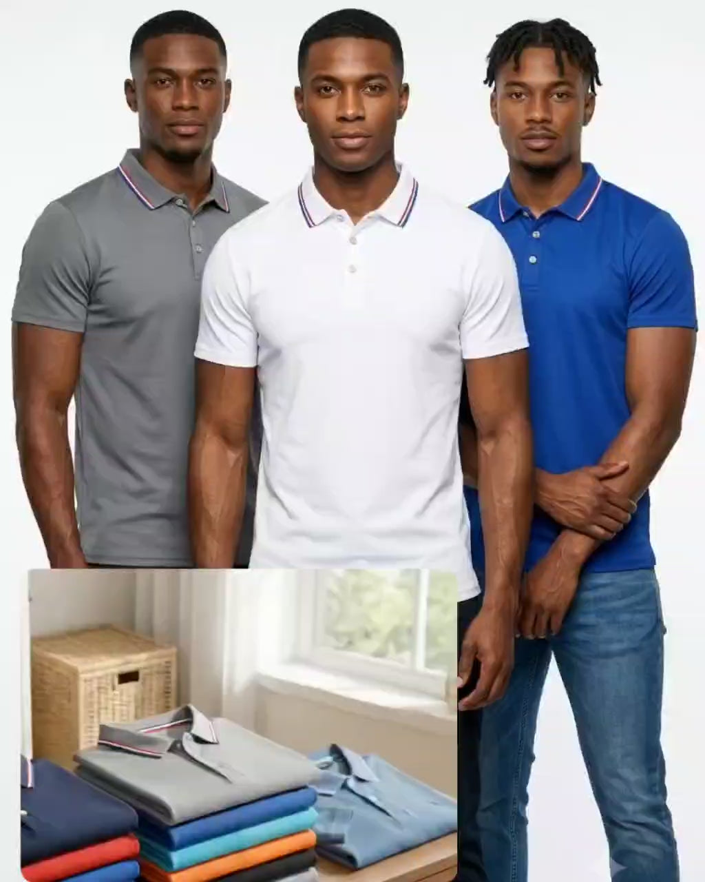 Men's Breathable Polo Shirt – Solid Color Short Sleeve