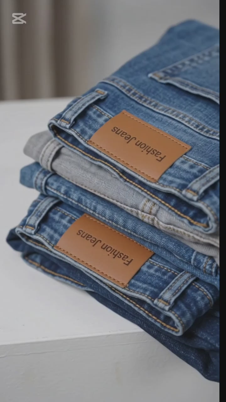 Men's Straight Fit Elastic Cotton Jeans – Lightweight Summer Denim